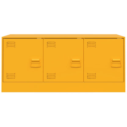 Mobile Porta TV Giallo Senape 99x39x44 cm in Acciaio