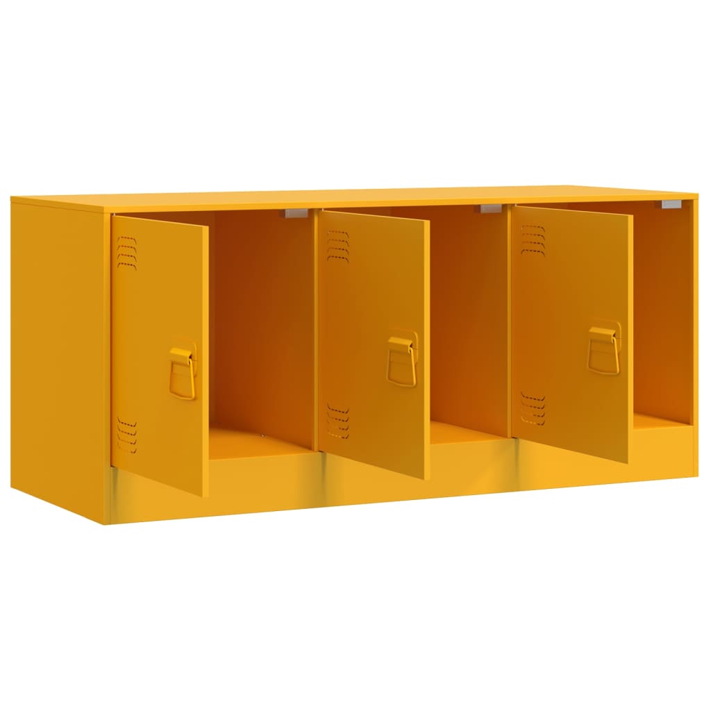 Mobile Porta TV Giallo Senape 99x39x44 cm in Acciaio