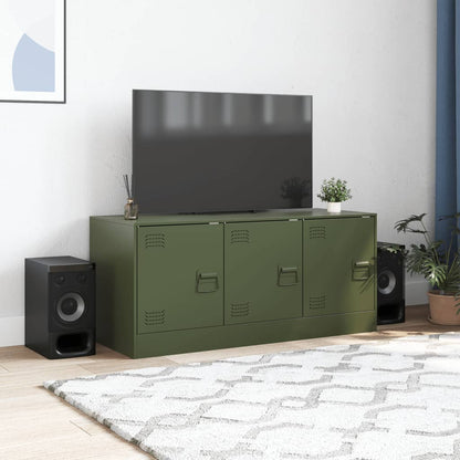 Mobile TV Verde Oliva 99x39x44 cm in Acciaio - homemem39
