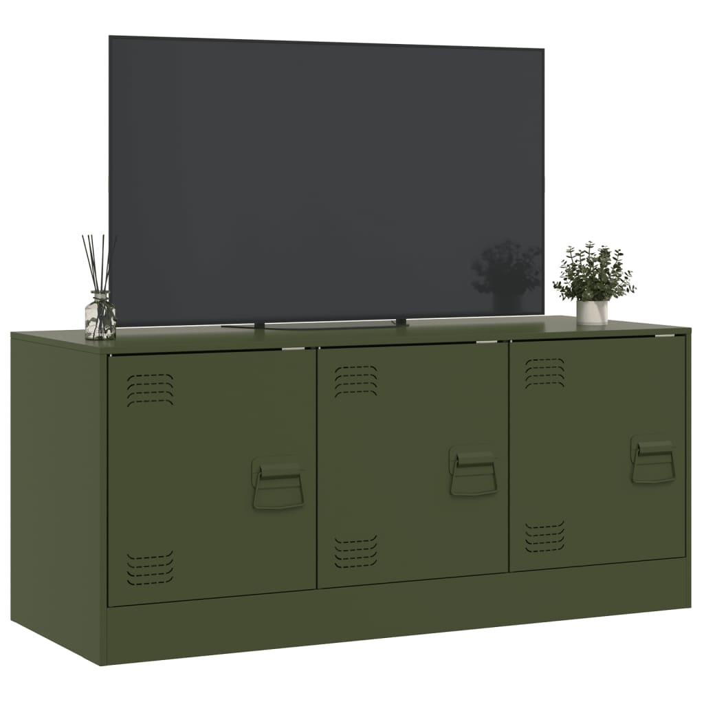 Mobile TV Verde Oliva 99x39x44 cm in Acciaio - homemem39