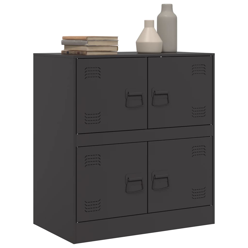 Credenza Nera 67x39x73 cm in Acciaio - homemem39