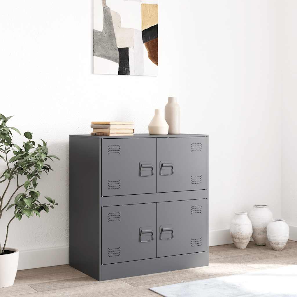 Credenza Antracite 67x39x73 cm in Acciaio - homemem39