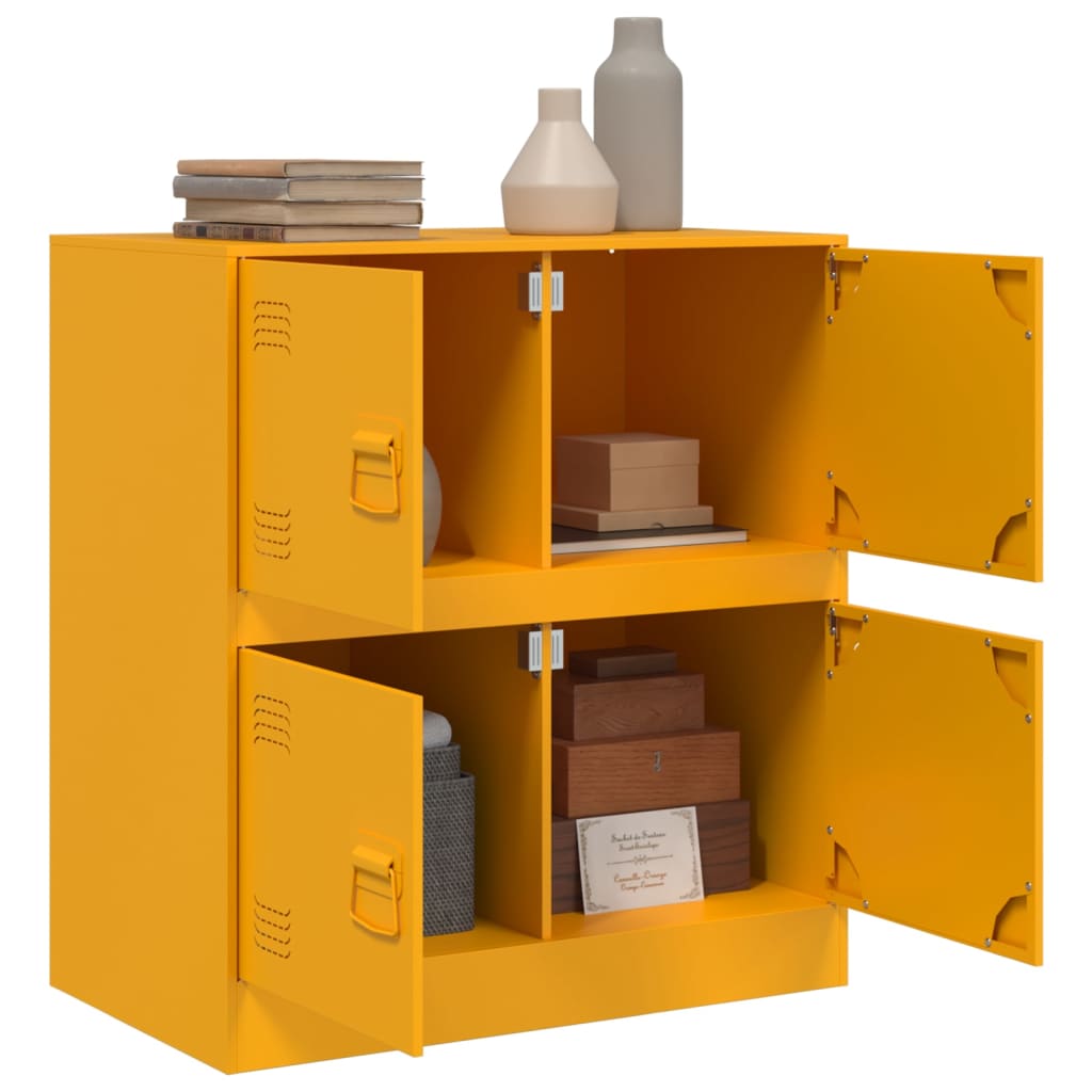 Credenza Giallo Senape 67x39x73 cm in Acciaio