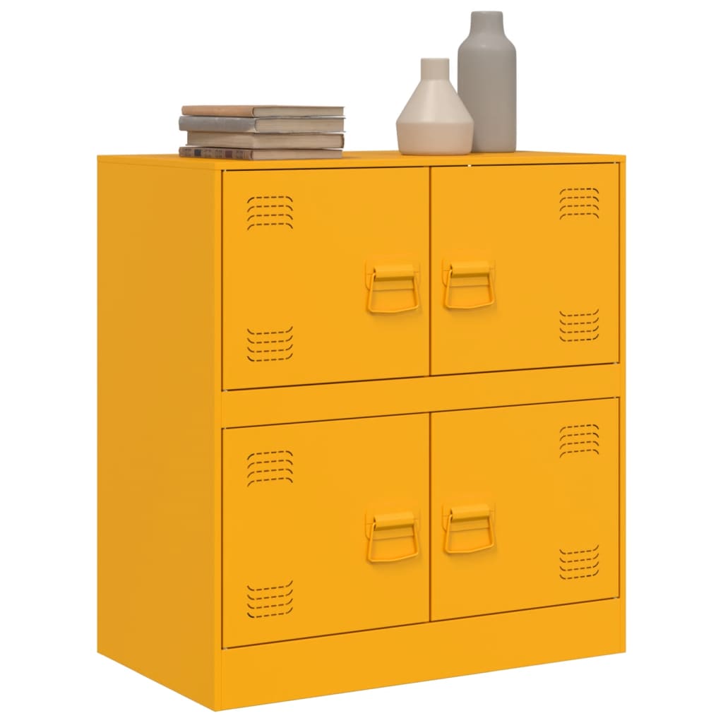 Credenza Giallo Senape 67x39x73 cm in Acciaio