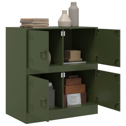 Olive Green Sideboard 67x39x73 cm in Steel