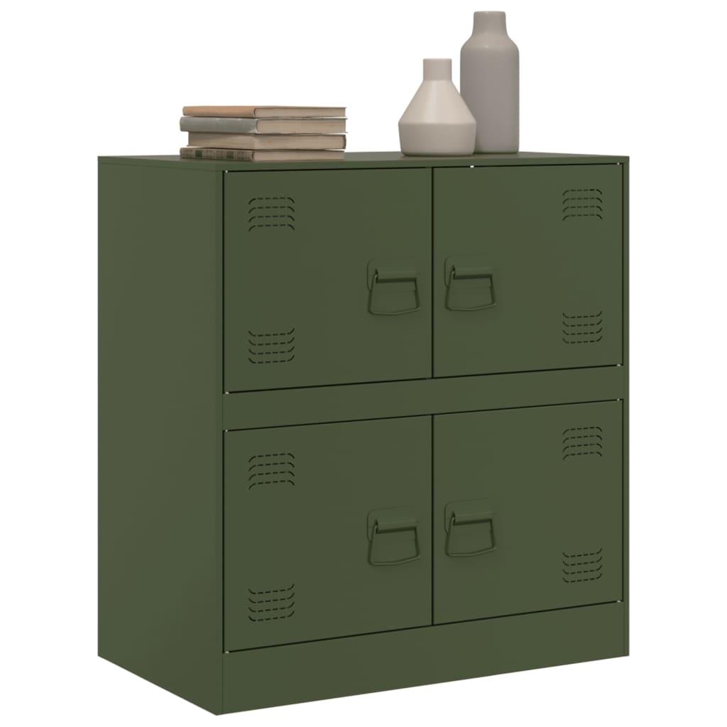 Olive Green Sideboard 67x39x73 cm in Steel