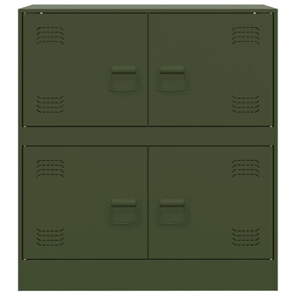 Olive Green Sideboard 67x39x73 cm in Steel