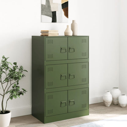 Olive Green Sideboard 67x39x107 cm in Steel