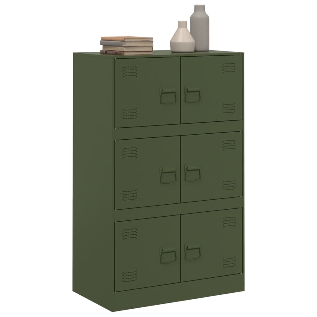 Olive Green Sideboard 67x39x107 cm in Steel