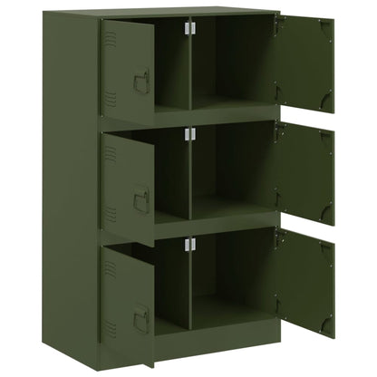 Olive Green Sideboard 67x39x107 cm in Steel