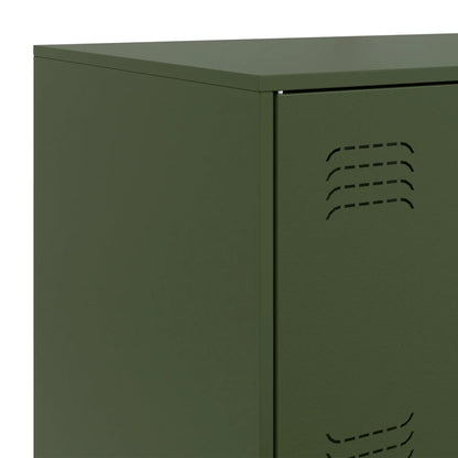 Olive Green Sideboard 67x39x107 cm in Steel