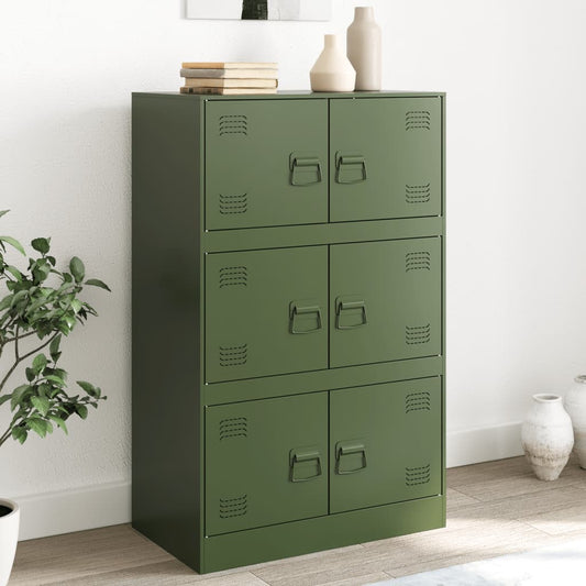 Olive Green Sideboard 67x39x107 cm in Steel