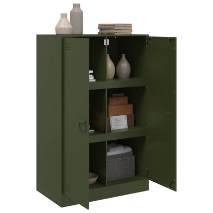 Olive Green Sideboard 67x39x107 cm in Steel