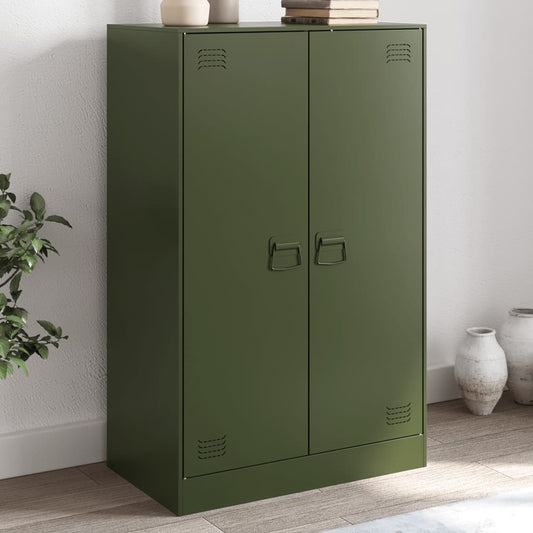 Olive Green Sideboard 67x39x107 cm in Steel