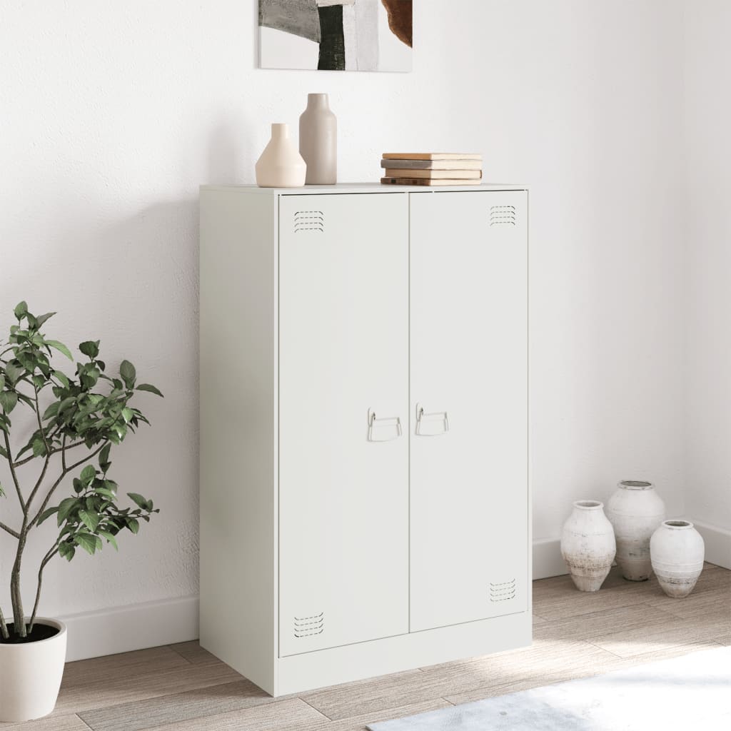 White Sideboard 67x39x107 cm in Steel