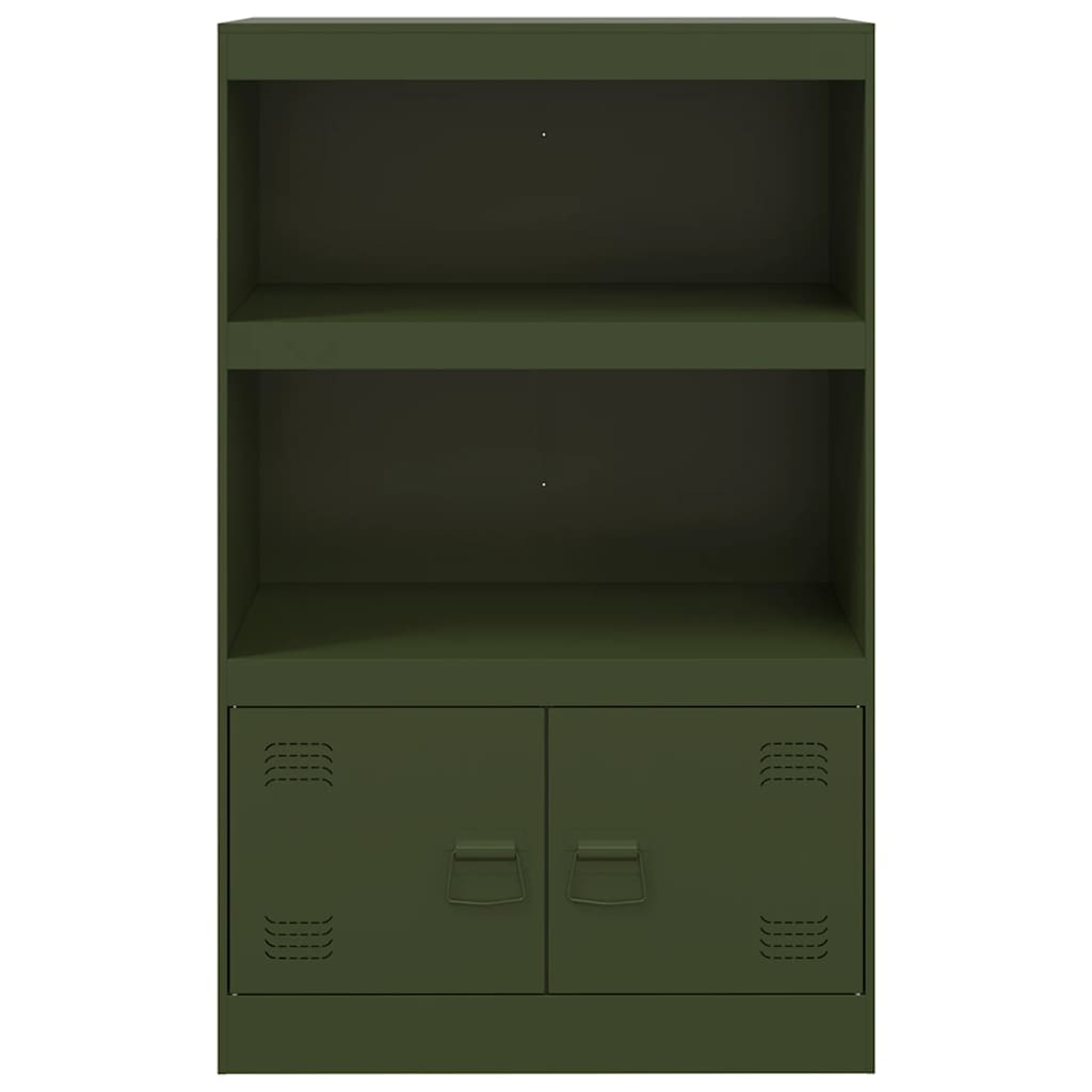 Credenza Verde Oliva 67x39x107 cm in Acciaio - homemem39