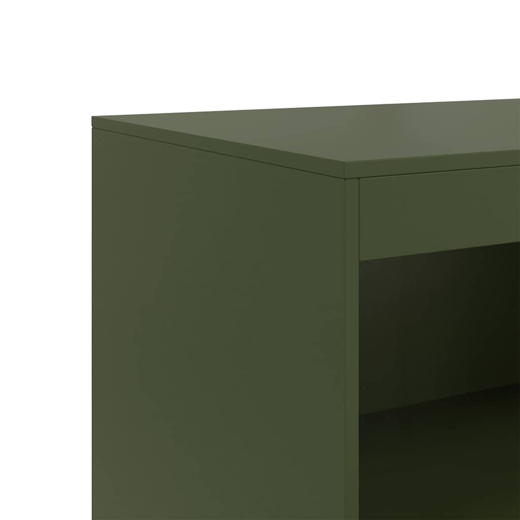 Credenza Verde Oliva 67x39x107 cm in Acciaio - homemem39