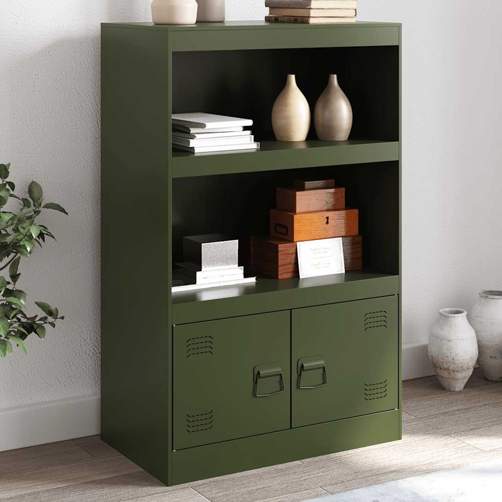 Credenza Verde Oliva 67x39x107 cm in Acciaio - homemem39