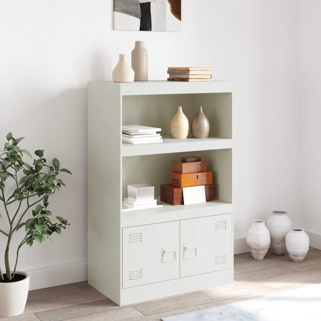 White Sideboard 67x39x107 cm in Steel