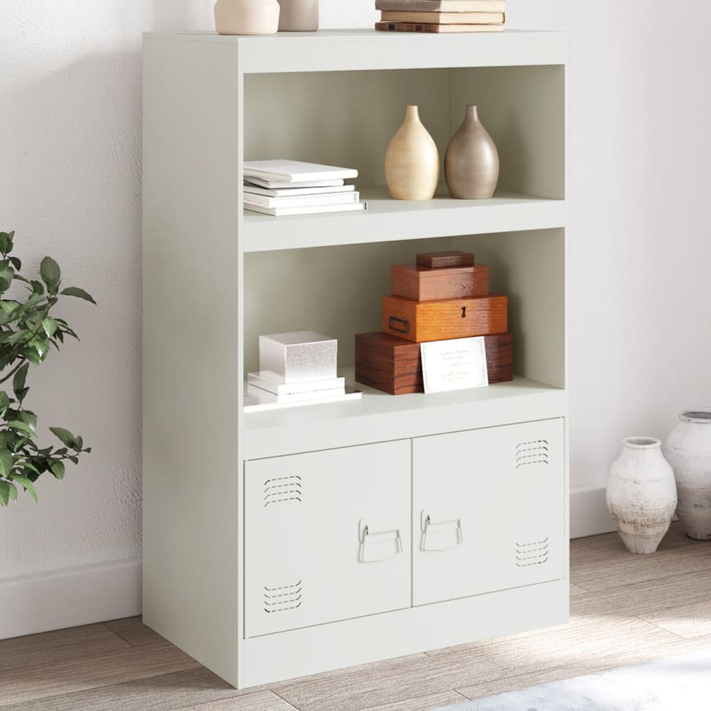 White Sideboard 67x39x107 cm in Steel