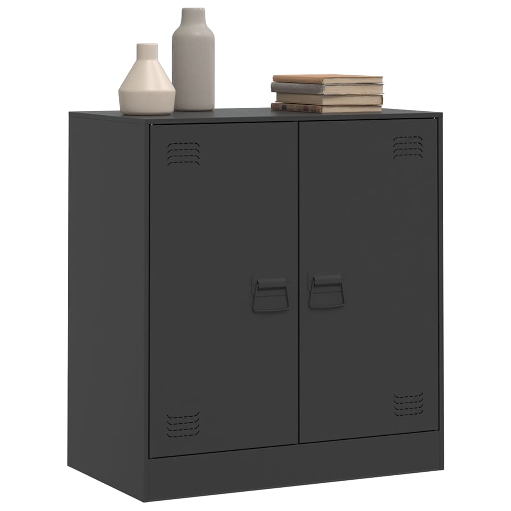 Credenza Nera 67x39x73 cm in Acciaio - homemem39