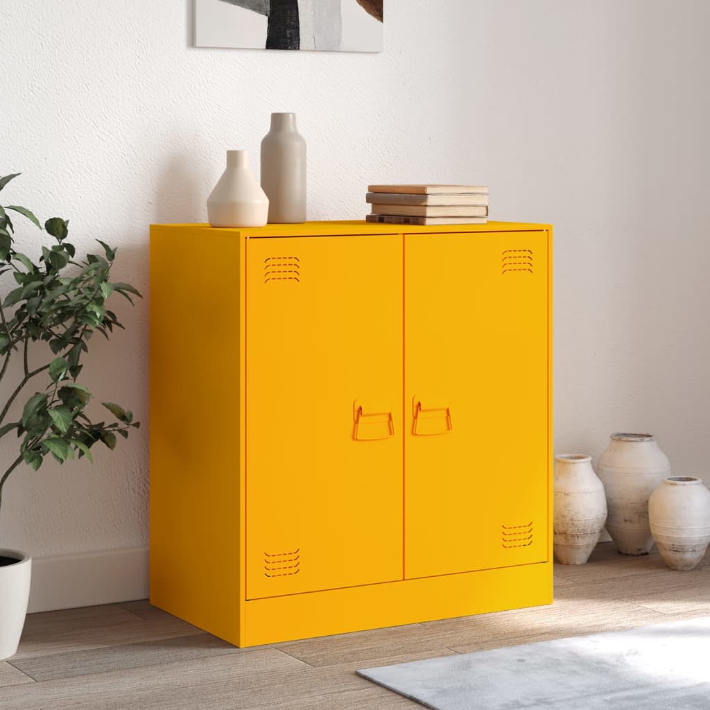 Mustard Yellow Sideboard 67x39x73 cm in Steel