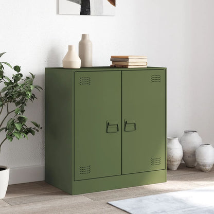 Olive Green Sideboard 67x39x73 cm in Steel