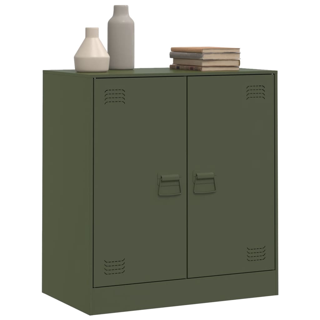 Olive Green Sideboard 67x39x73 cm in Steel