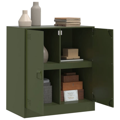 Olive Green Sideboard 67x39x73 cm in Steel