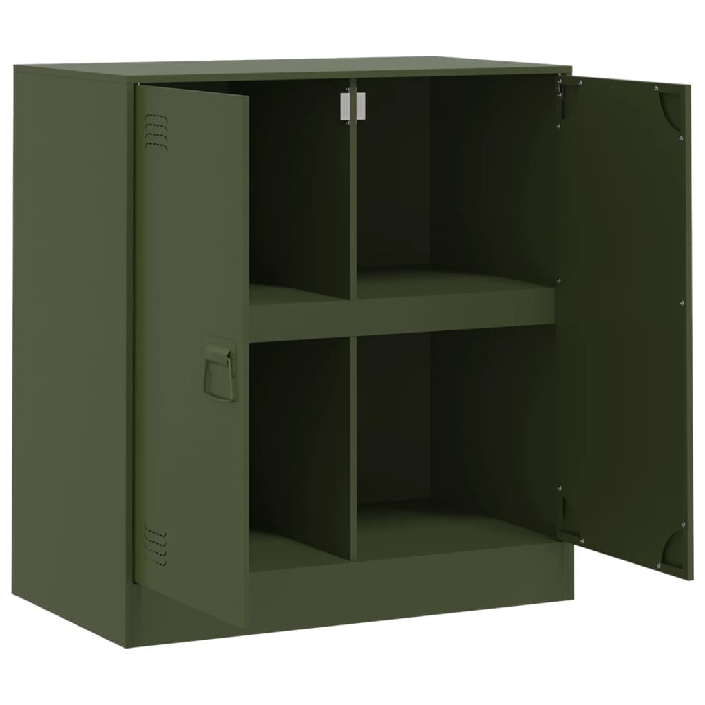 Olive Green Sideboard 67x39x73 cm in Steel