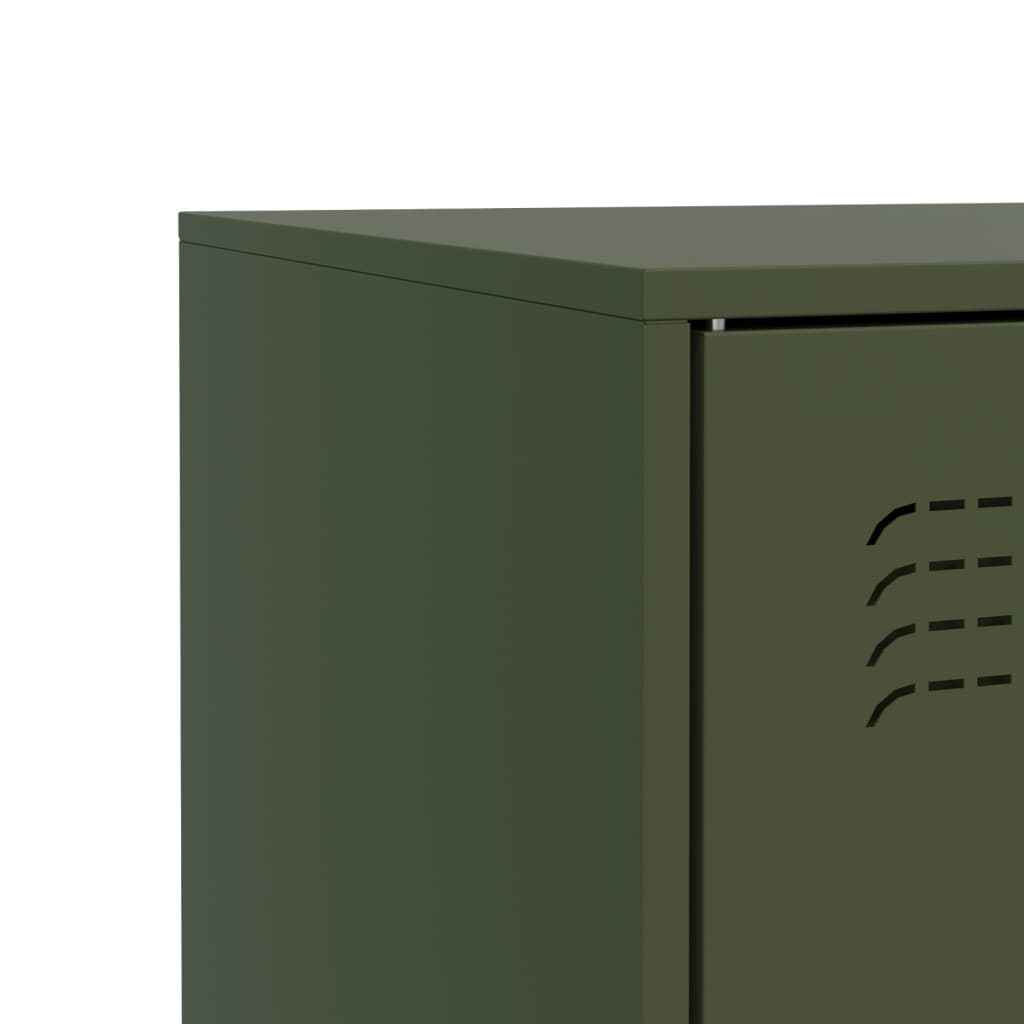 Olive Green Sideboard 67x39x73 cm in Steel