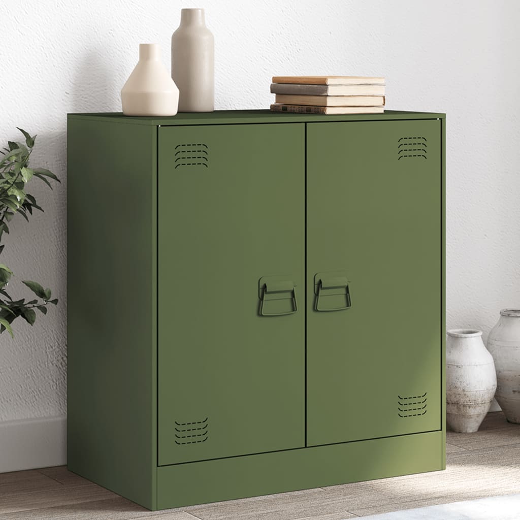 Olive Green Sideboard 67x39x73 cm in Steel