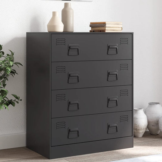 Black Sideboard 67x39x83 cm in Steel