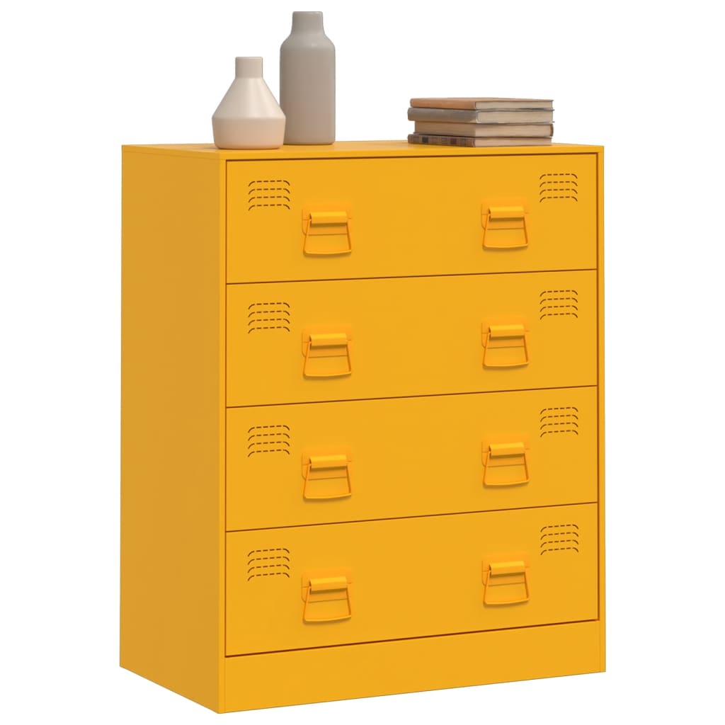 Mustard Yellow Sideboard 67x39x83 cm in Steel