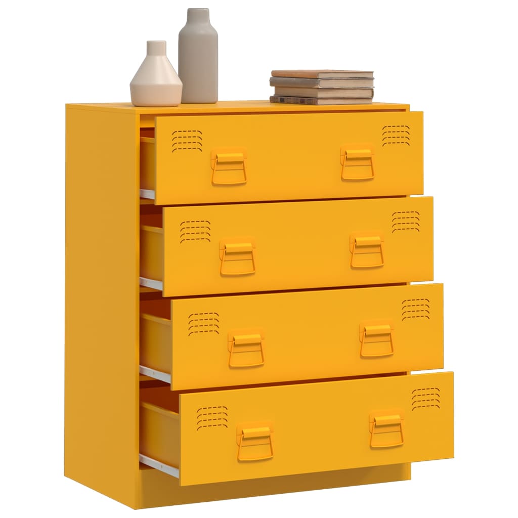 Mustard Yellow Sideboard 67x39x83 cm in Steel