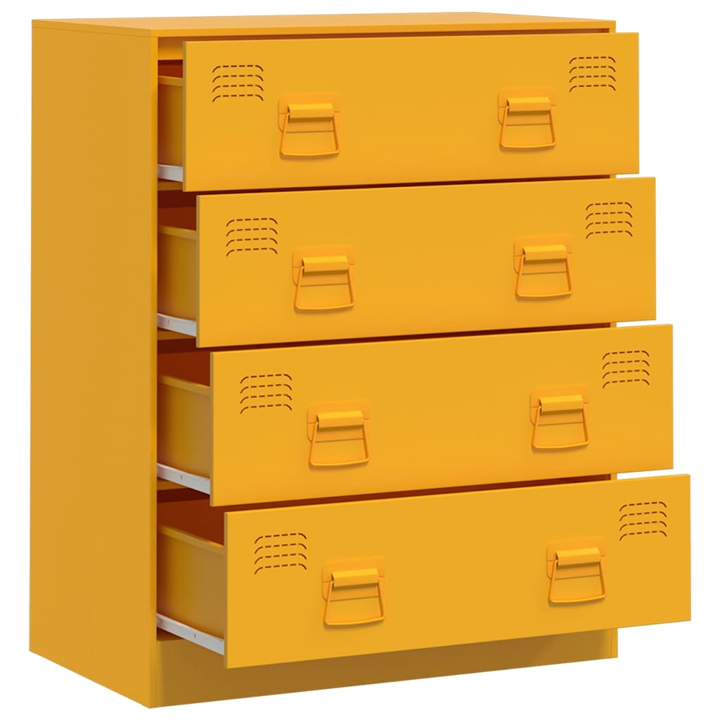 Credenza Giallo Senape 67x39x83 cm in Acciaio - homemem39