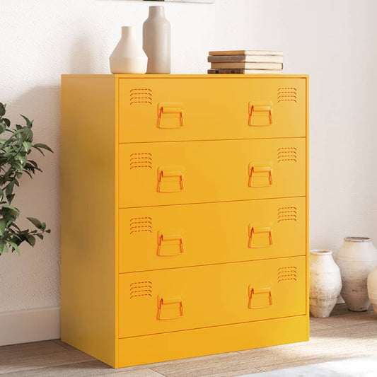 Mustard Yellow Sideboard 67x39x83 cm in Steel