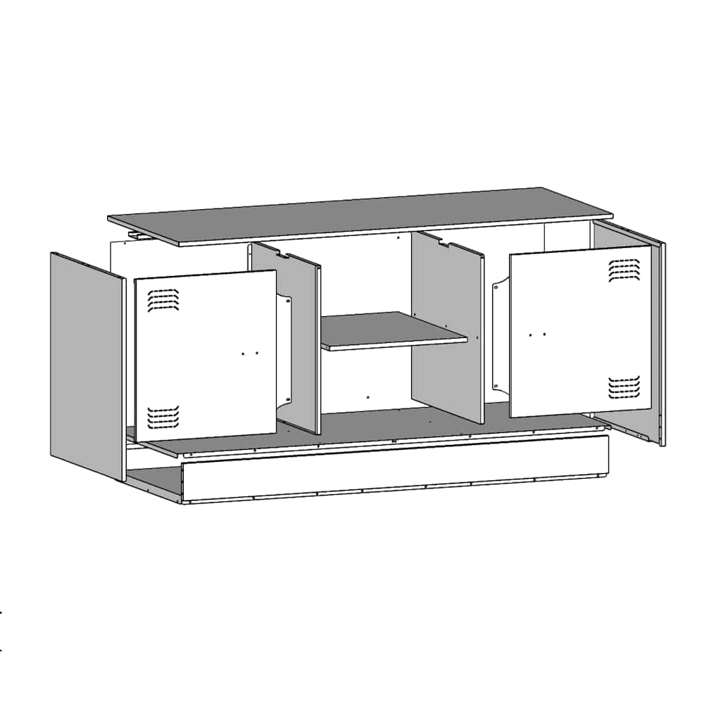 Mobile Porta TV Rosa 99x39x44 cm in Acciaio