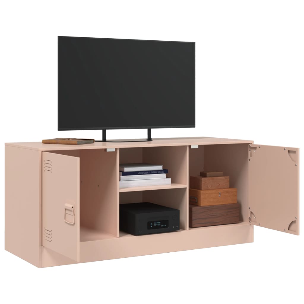 Mobile Porta TV Rosa 99x39x44 cm in Acciaio