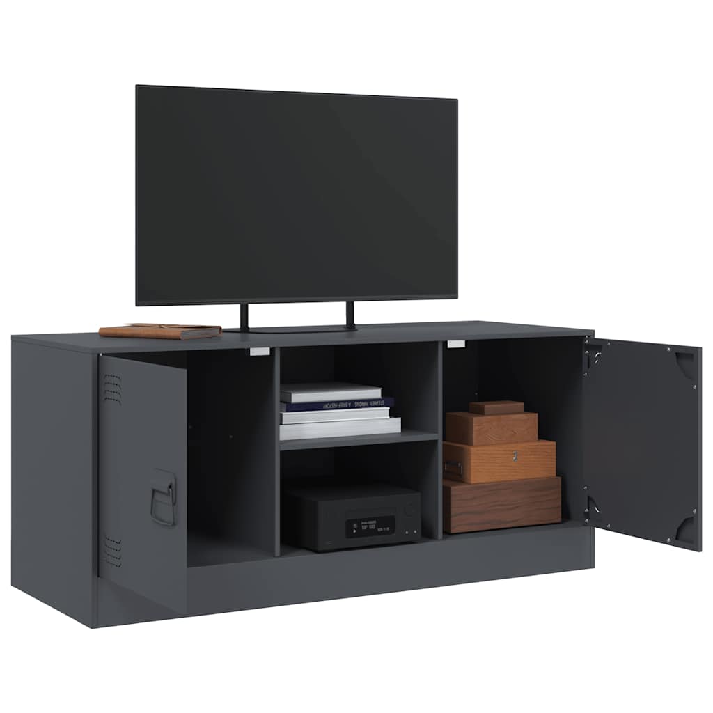 Mobile Porta TV Antracite 99x39x44 cm in Acciaio - homemem39