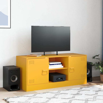 Mobile Porta TV Giallo Senape 99x39x44 cm in Acciaio - homemem39