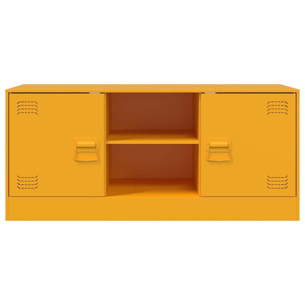 Mobile Porta TV Giallo Senape 99x39x44 cm in Acciaio - homemem39