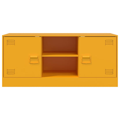Mobile Porta TV Giallo Senape 99x39x44 cm in Acciaio - homemem39