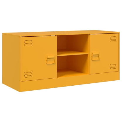 Mobile Porta TV Giallo Senape 99x39x44 cm in Acciaio