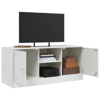 Mobile Porta TV Bianco 99x39x44 cm in Acciaio - homemem39