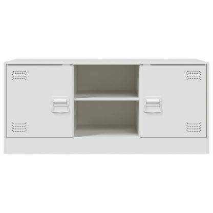 Mobile Porta TV Bianco 99x39x44 cm in Acciaio - homemem39