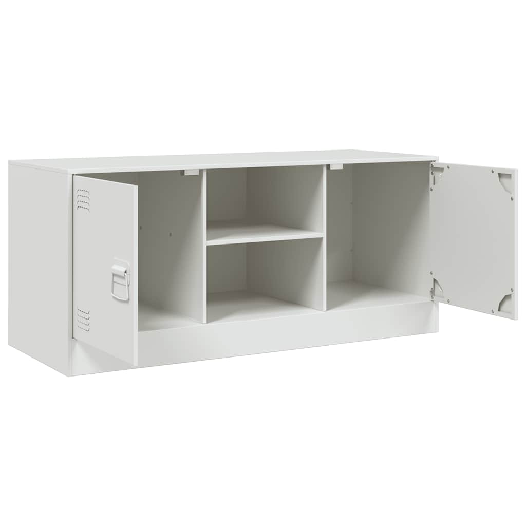 Mobile Porta TV Bianco 99x39x44 cm in Acciaio - homemem39