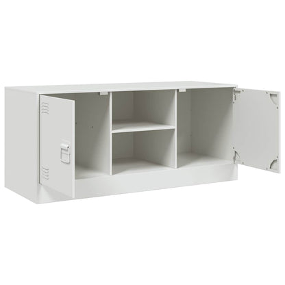 Mobile Porta TV Bianco 99x39x44 cm in Acciaio - homemem39