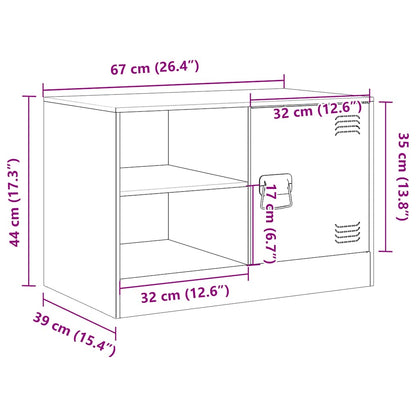 Mobile TV Nero 67x39x44 cm in Acciaio