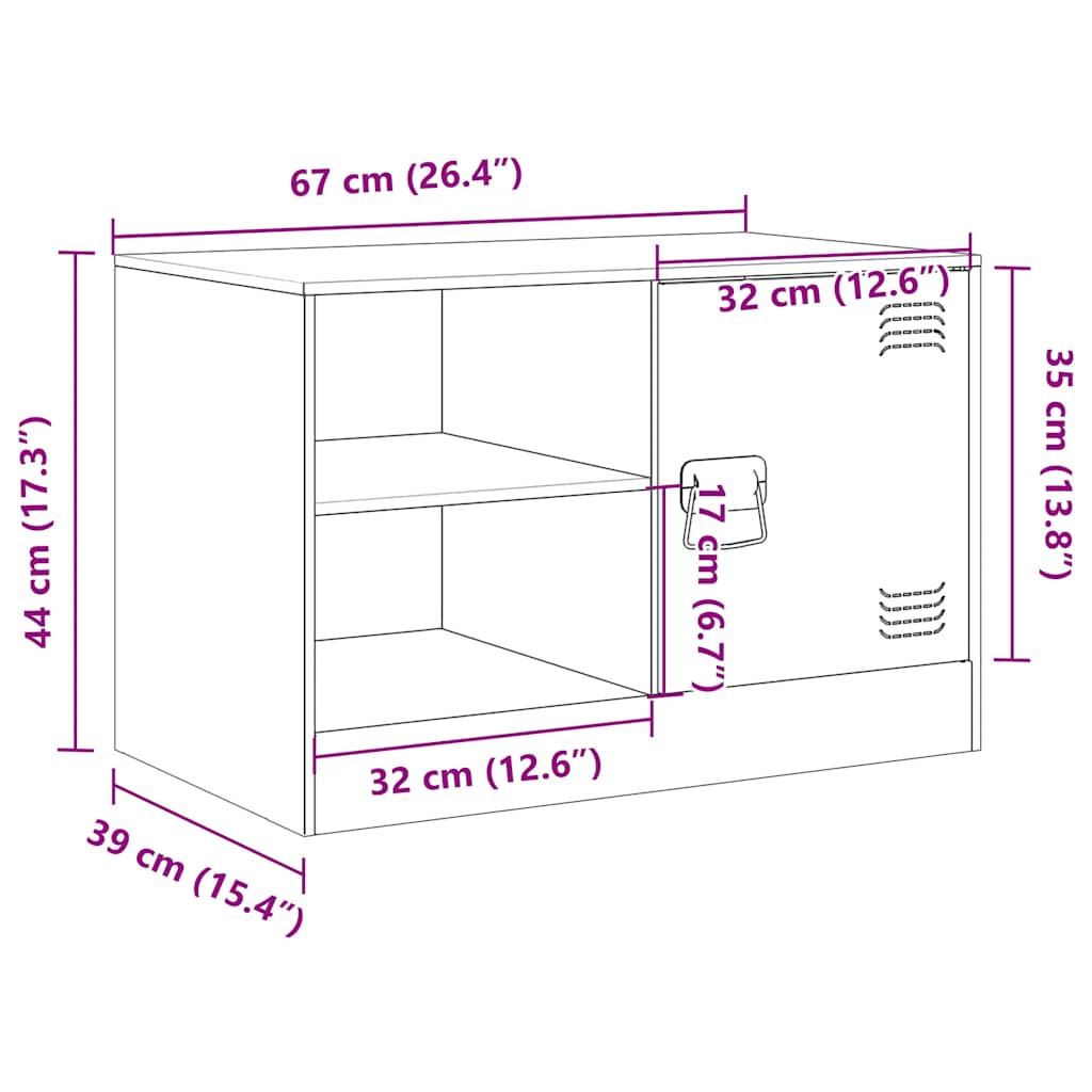 Mobili TV 2 pz Neri 67x39x44 cm in Acciaio